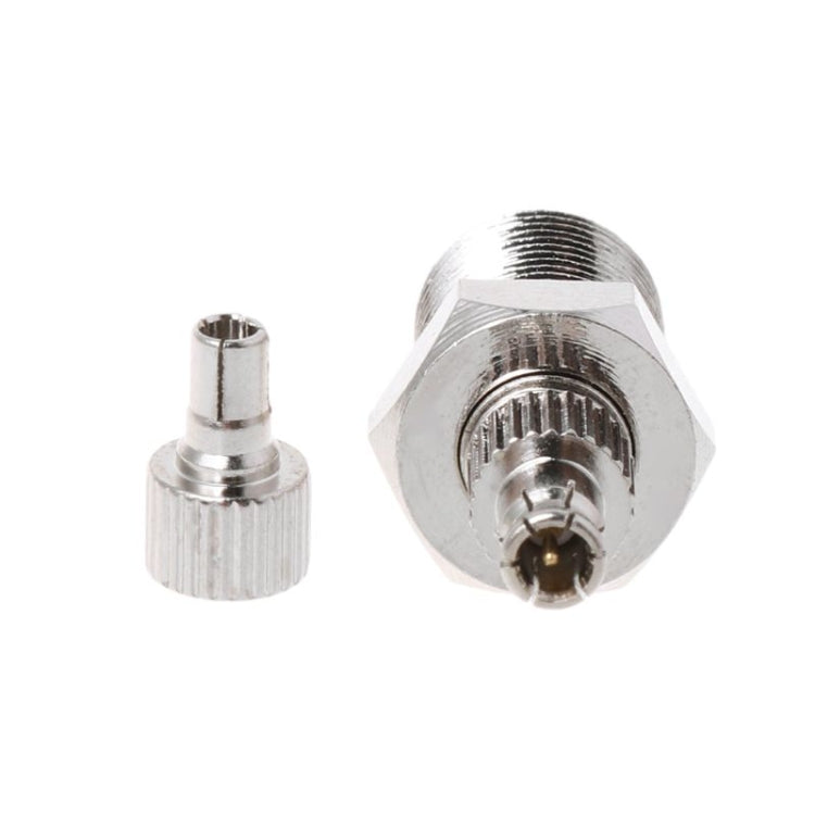 F Female to CRC9 / TS9 RF Male Coaxial Plug Nickel Plated Connector Adapter F Female to CRC9 / TS9 RF Male Coaxial Plug Nickel Plated Connector Adapter